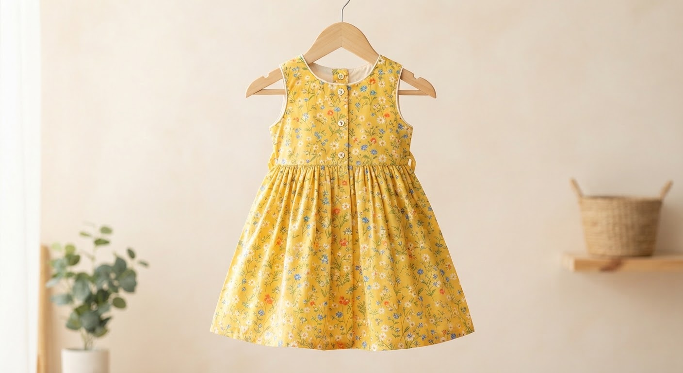 Printed Cotton Frock — Sunflower — Frocks & Dresses